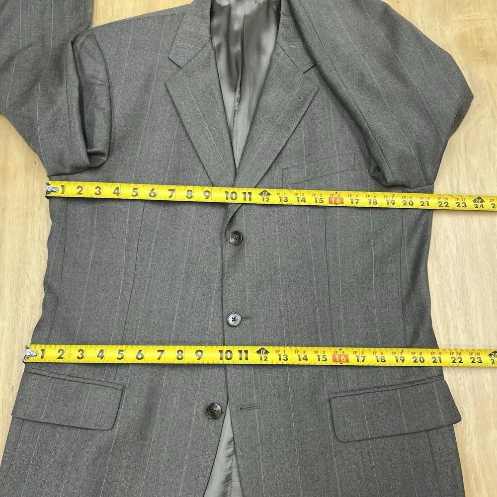 Joseph Abboud Suit 2Pc Mens Blazer 40L Long Wool‎ Pants 34x34 Light Brown Plaid